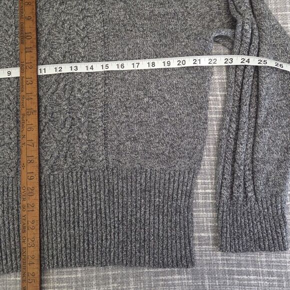 Pendleton Women’s Mockneck Sweater Merino Wool Blend Cable Heather Gray L/XL ** - Picture 5 of 11